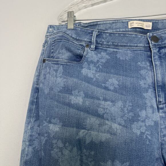 J Jill Womens Floral Denim Slim Straight Jeans Plus Sz 18 Blue Feminine Timeless - Picture 5 of 15